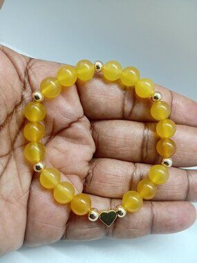 Yellow Agate & 14K Gold Filled Bracelet | Confidence, Focus & Success Energy